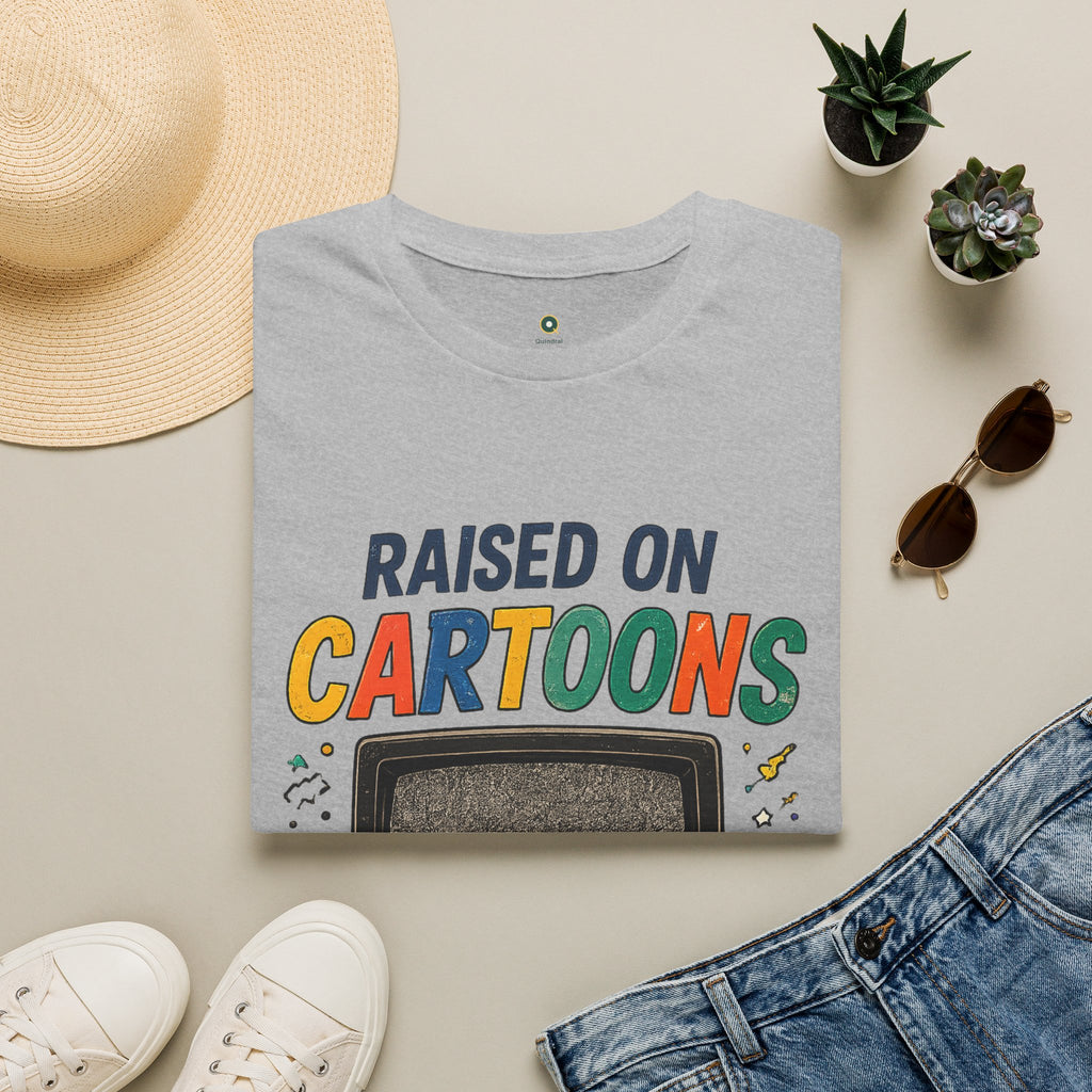 Raised on Cartoons T-Shirt — Retro TV Kids Saturday Morning Nostalgia Tee