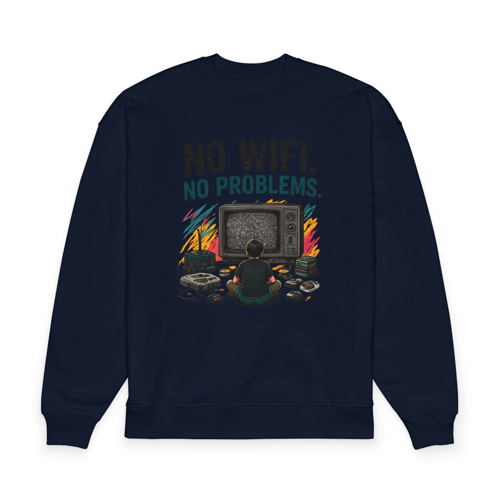 Sweatshirt — "No WiFi, No Problems" Retro Gaming Crewneck