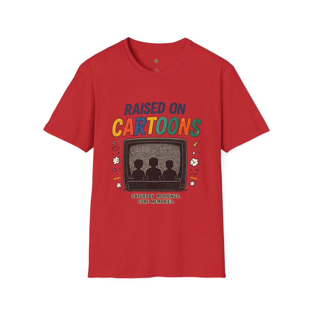 Raised on Cartoons T-Shirt — Retro TV Kids Saturday Morning Nostalgia Tee