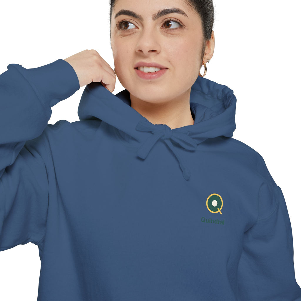 Minimal Daisy Hoodie — Small Floral Logo Pullover