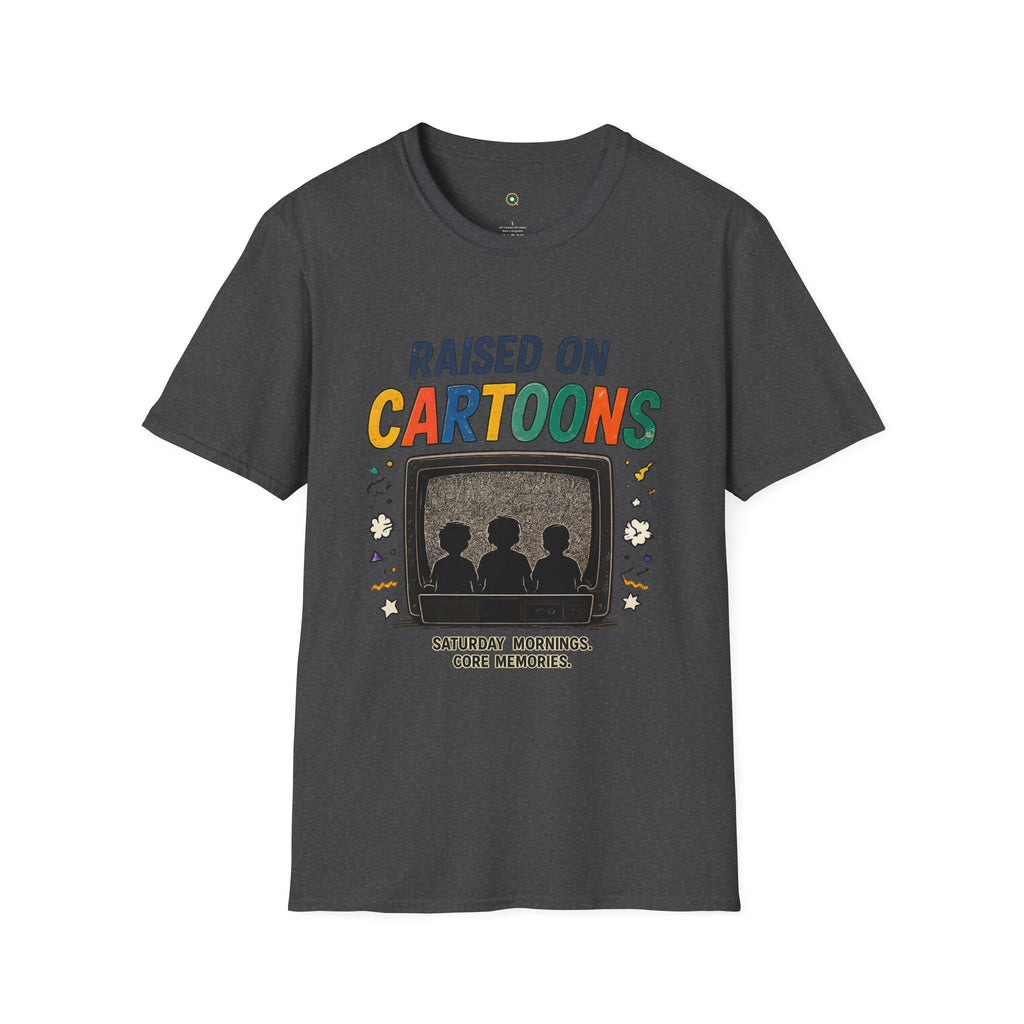 Raised on Cartoons T-Shirt — Retro TV Kids Saturday Morning Nostalgia Tee