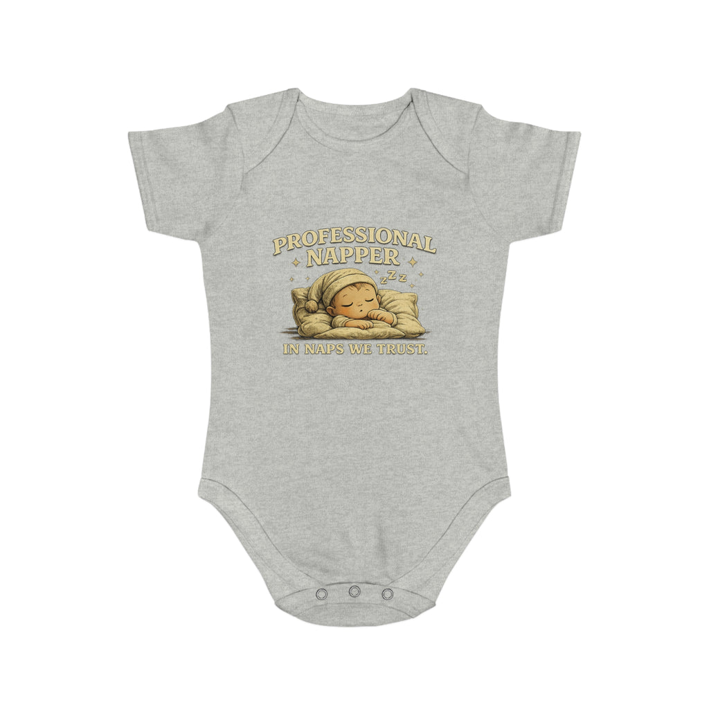 Baby Bodysuit — “Professional Napper” Cute Sleeping Baby Onesie, Newborn Gift
