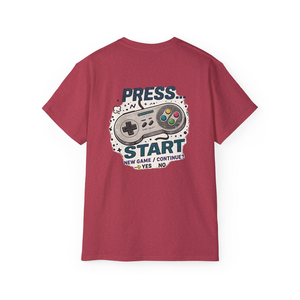 Press Start Tee — Retro Video Game Controller Graphic T-Shirt