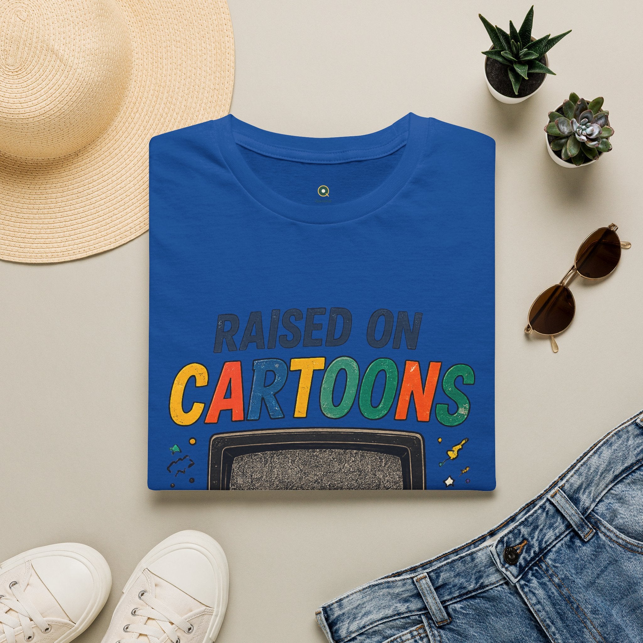 Raised on Cartoons T-Shirt — Retro TV Kids Saturday Morning Nostalgia Tee