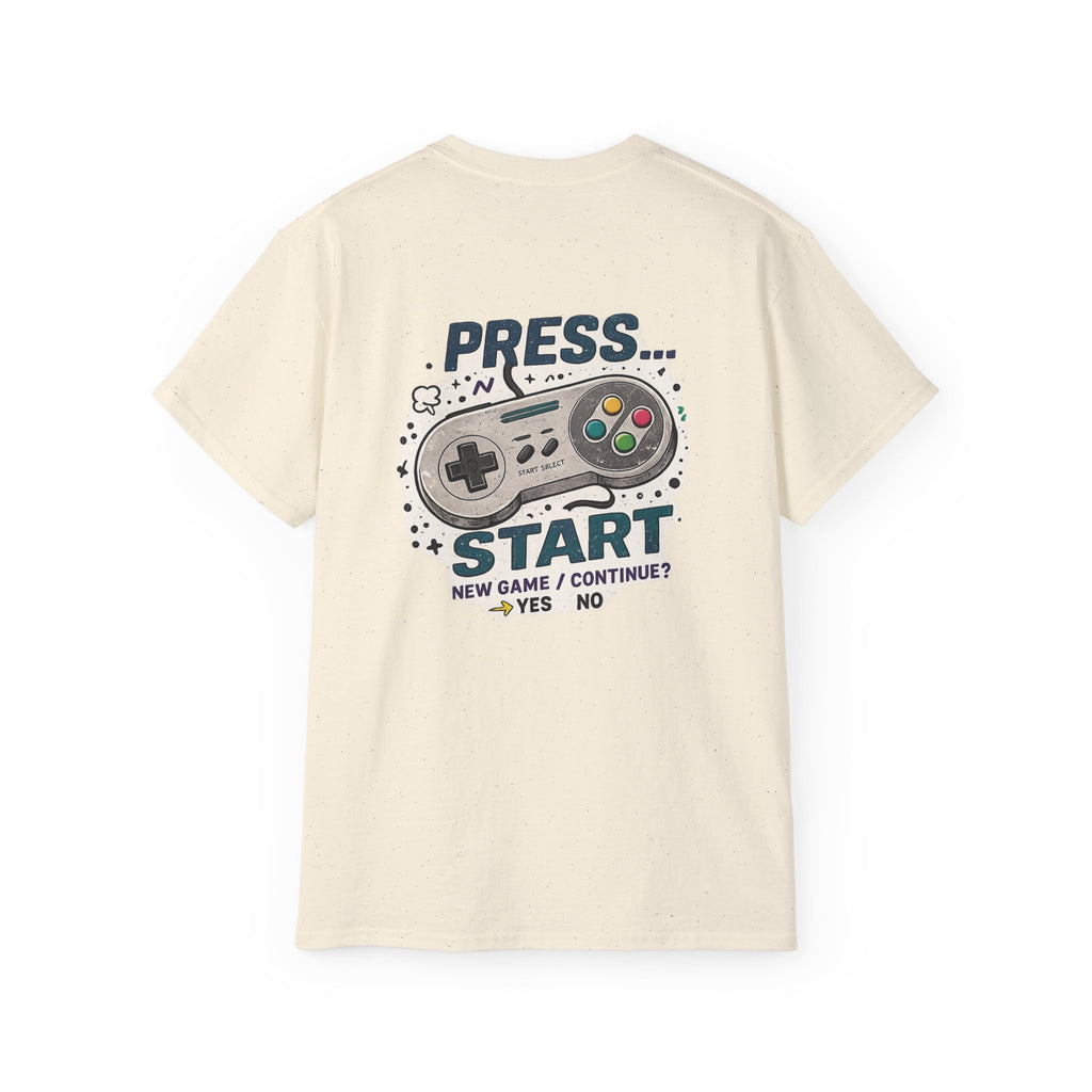 Press Start Tee — Retro Video Game Controller Graphic T-Shirt