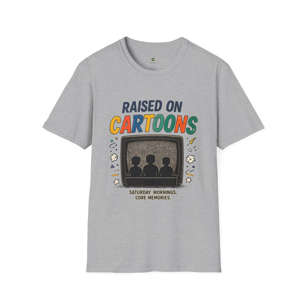 Raised on Cartoons T-Shirt — Retro TV Kids Saturday Morning Nostalgia Tee
