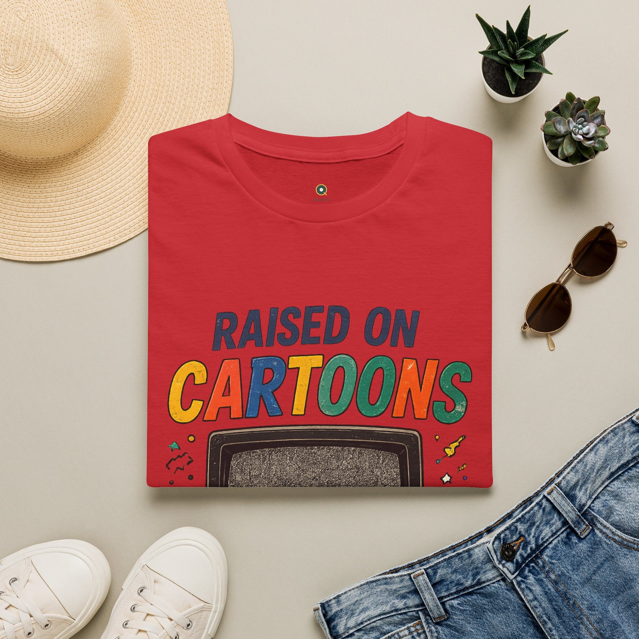 Raised on Cartoons T-Shirt — Retro TV Kids Saturday Morning Nostalgia Tee