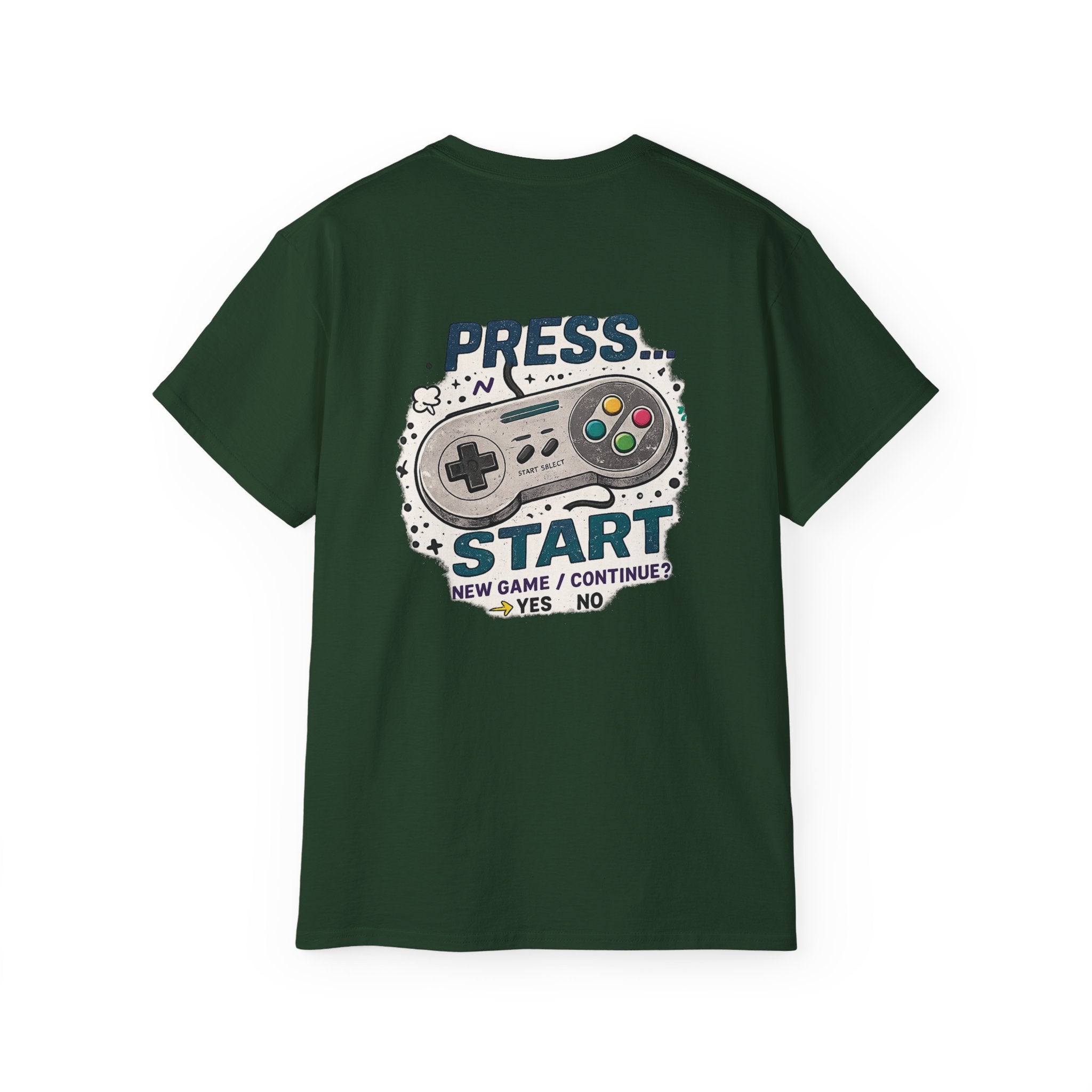 Press Start Tee — Retro Video Game Controller Graphic T-Shirt
