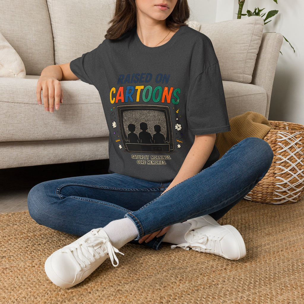 Raised on Cartoons T-Shirt — Retro TV Kids Saturday Morning Nostalgia Tee