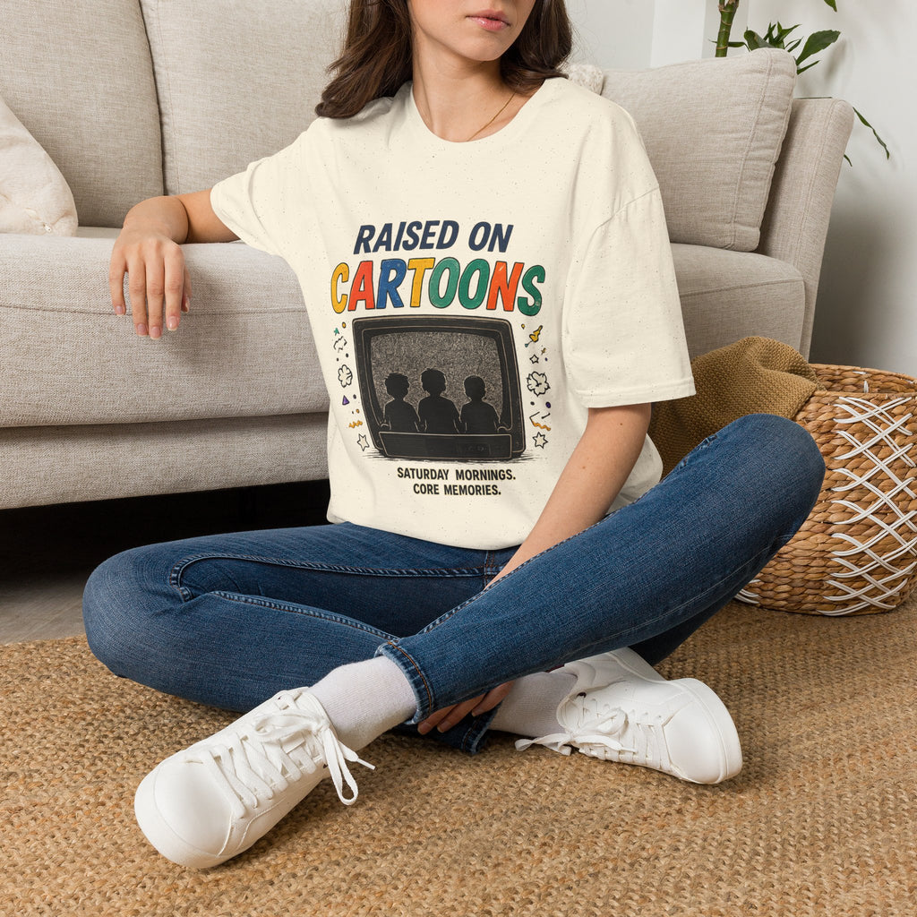 Raised on Cartoons T-Shirt — Retro TV Kids Saturday Morning Nostalgia Tee