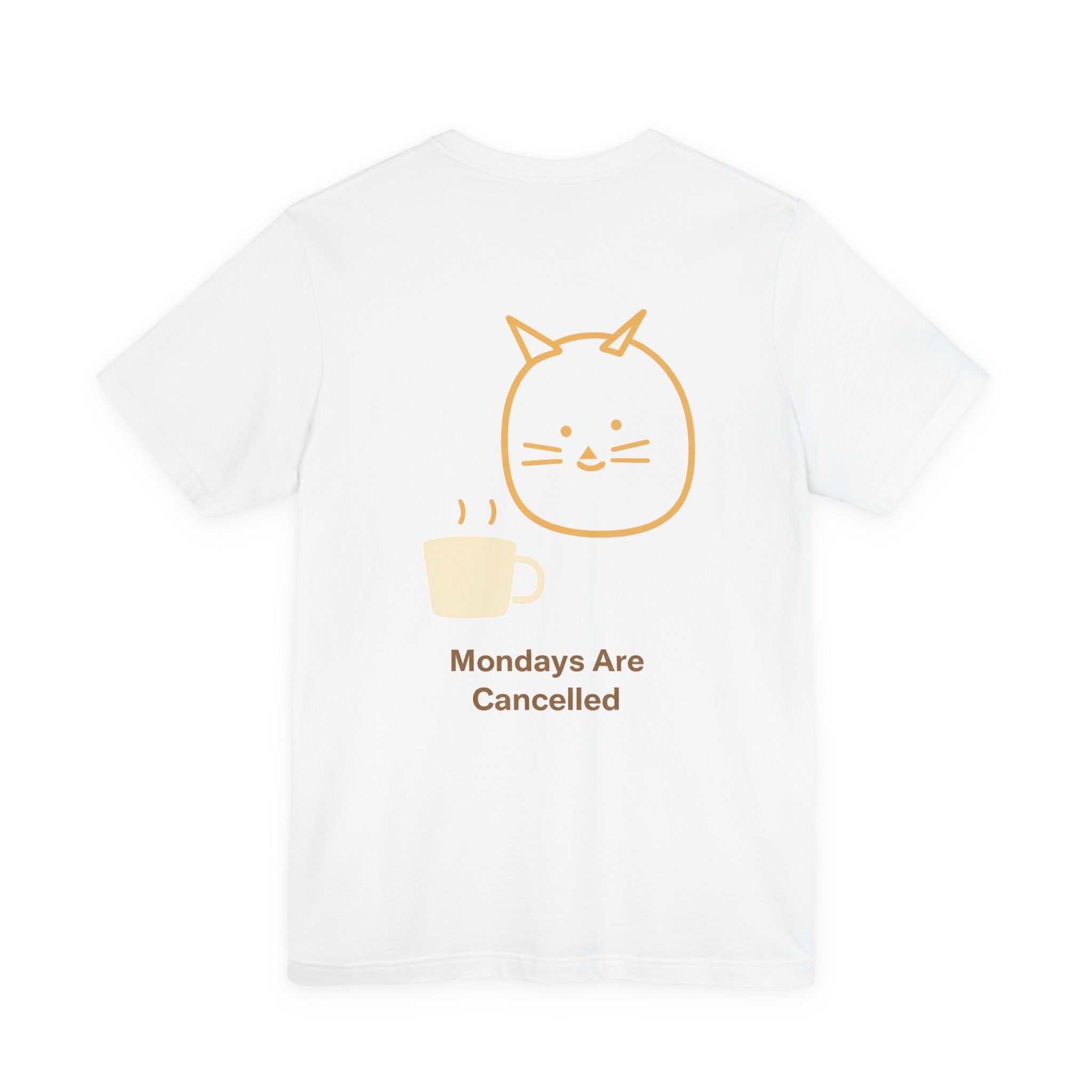Mondays Are Cancelled Cat Tee — Cute Coffee Cat Graphic T-Shirt