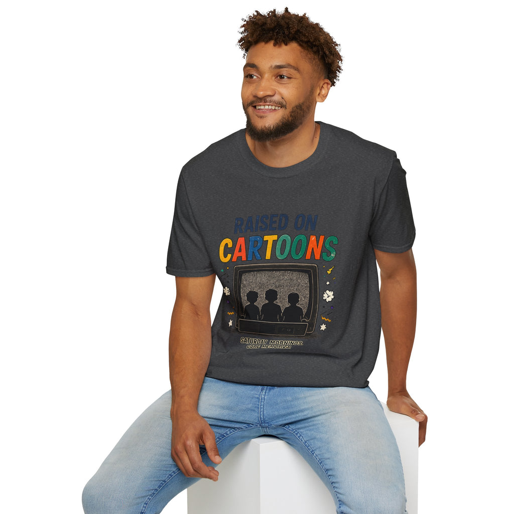 Raised on Cartoons T-Shirt — Retro TV Kids Saturday Morning Nostalgia Tee