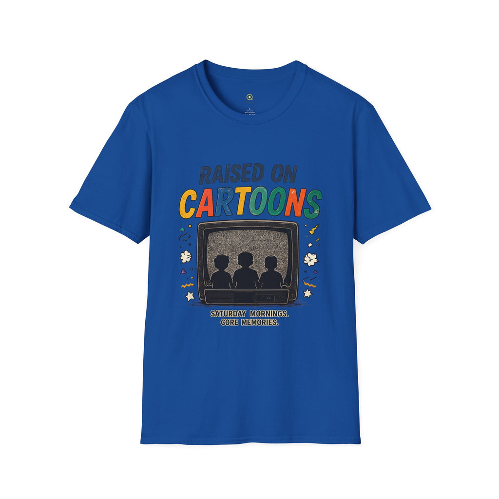 Raised on Cartoons T-Shirt — Retro TV Kids Saturday Morning Nostalgia Tee