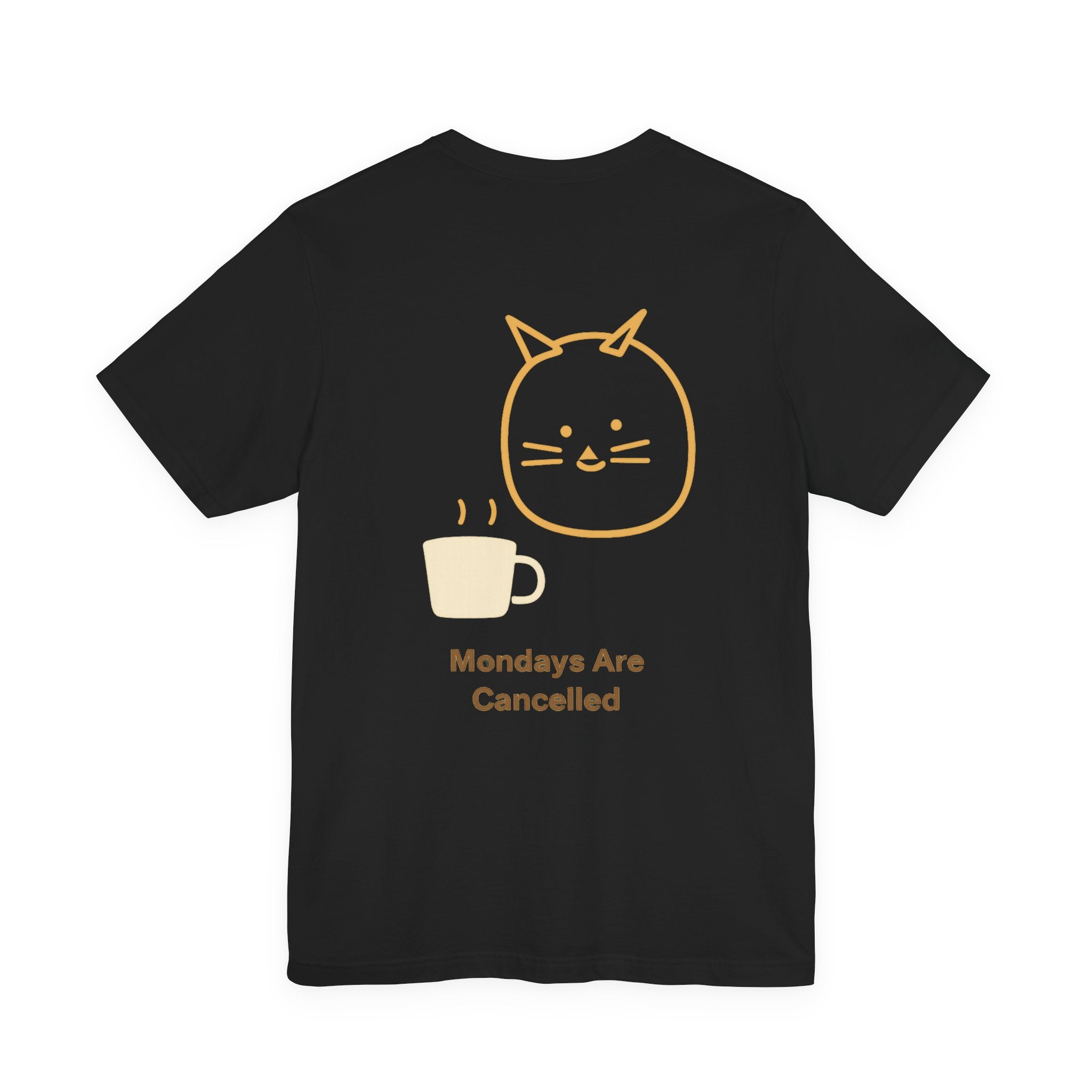 Mondays Are Cancelled Cat Tee — Cute Coffee Cat Graphic T-Shirt