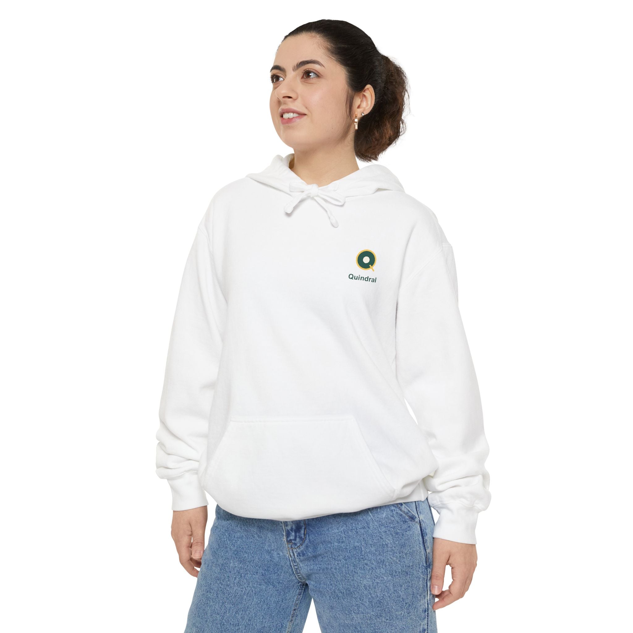 Minimal Daisy Hoodie — Small Floral Logo Pullover