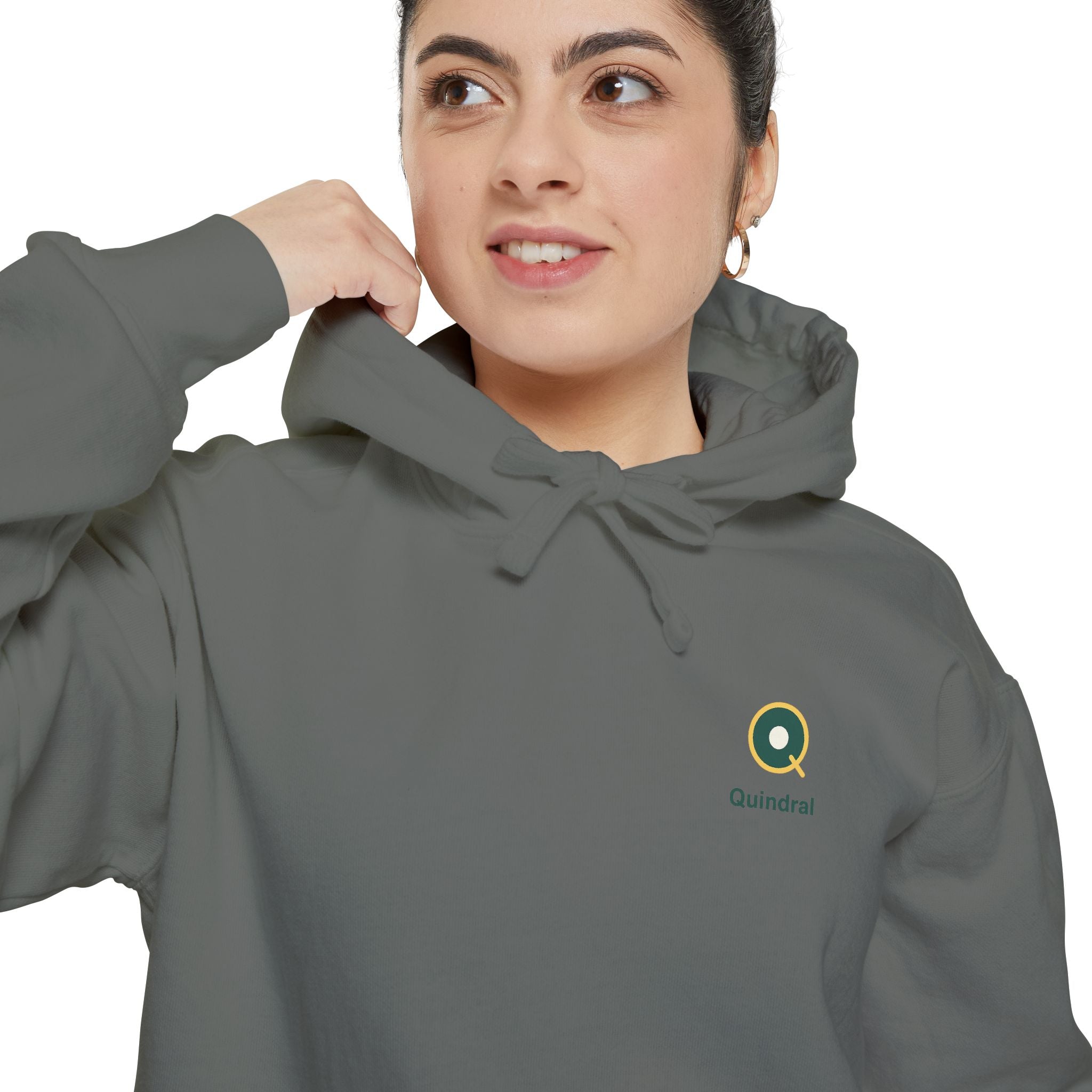 Minimal Daisy Hoodie — Small Floral Logo Pullover