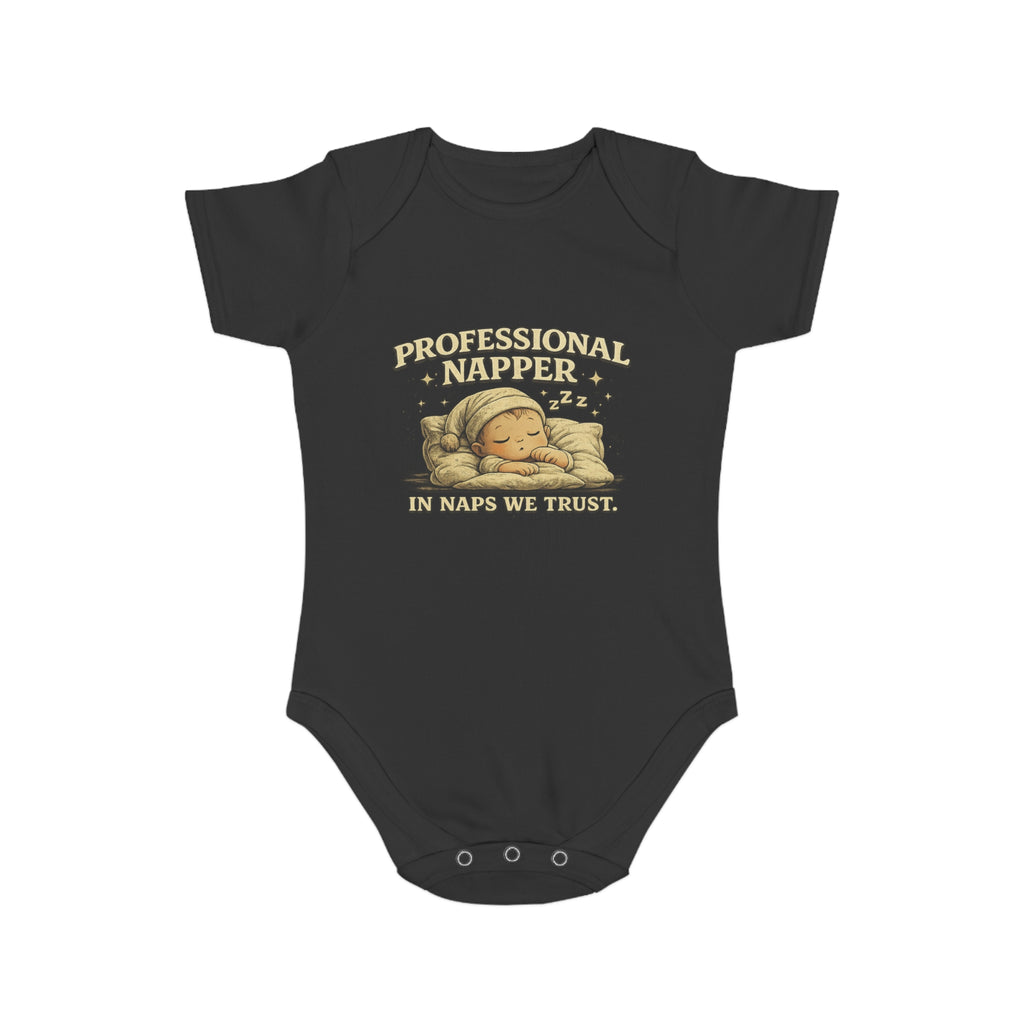 Baby Bodysuit — “Professional Napper” Cute Sleeping Baby Onesie, Newborn Gift