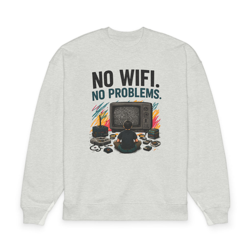 Sweatshirt — "No WiFi, No Problems" Retro Gaming Crewneck