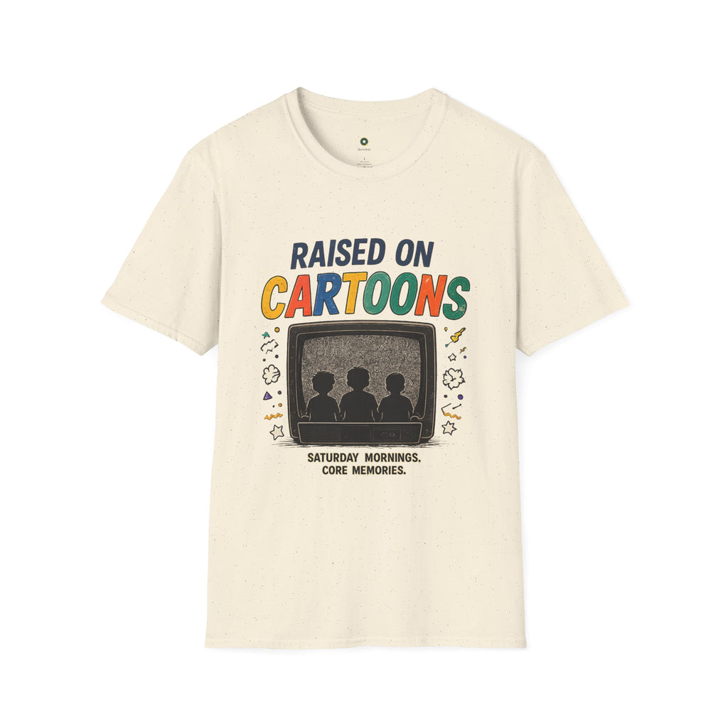Raised on Cartoons T-Shirt — Retro TV Kids Saturday Morning Nostalgia Tee