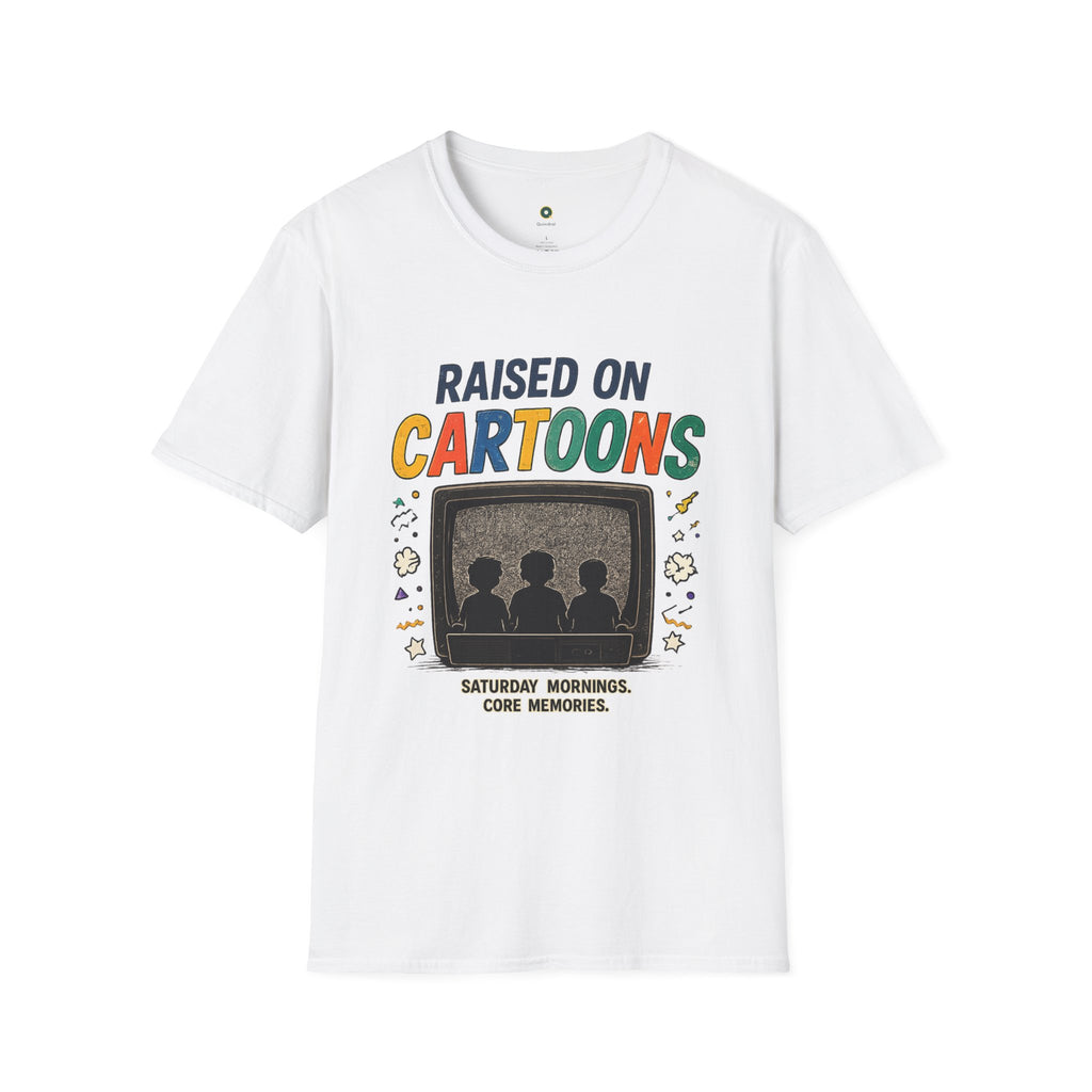 Raised on Cartoons T-Shirt — Retro TV Kids Saturday Morning Nostalgia Tee