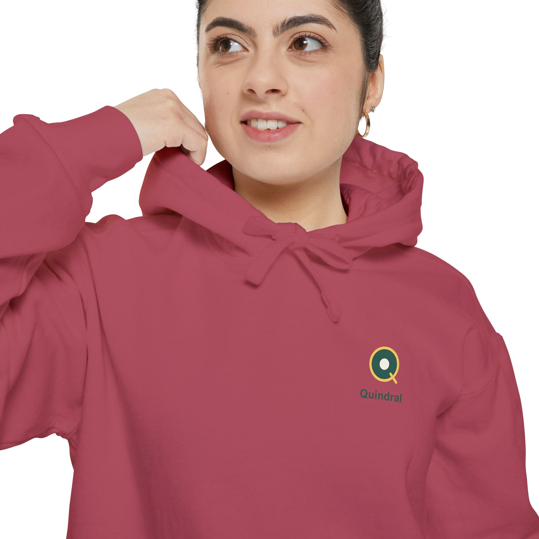 Minimal Daisy Hoodie — Small Floral Logo Pullover