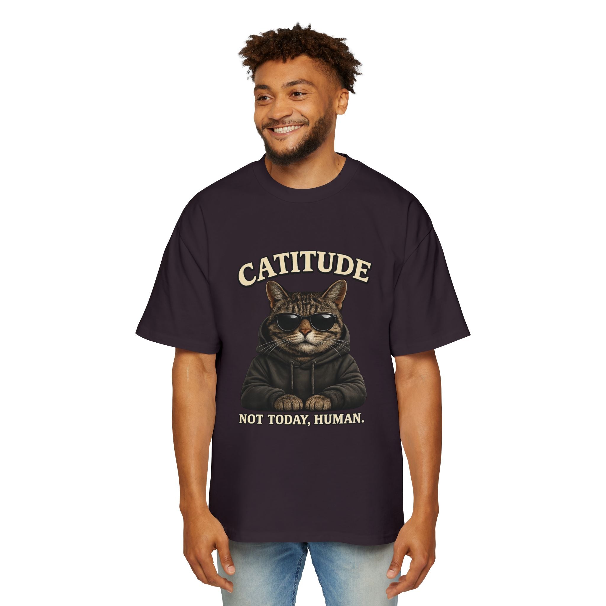 Catitude Tee — 'Catitude: Not Your Friend, Human' Graphic Cat T-Shirt