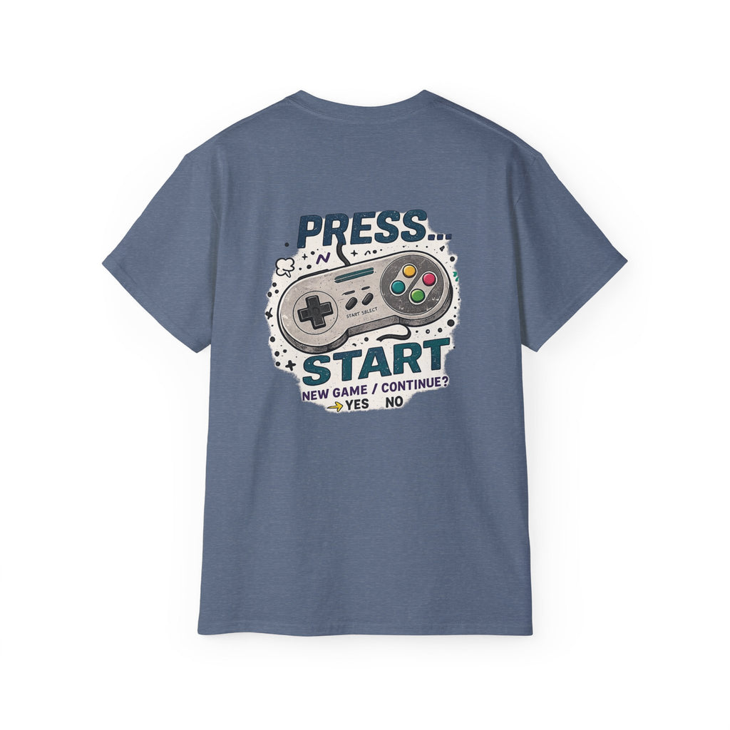 Press Start Tee — Retro Video Game Controller Graphic T-Shirt