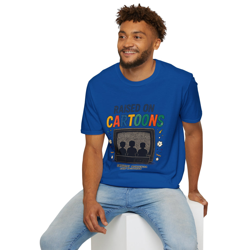 Raised on Cartoons T-Shirt — Retro TV Kids Saturday Morning Nostalgia Tee