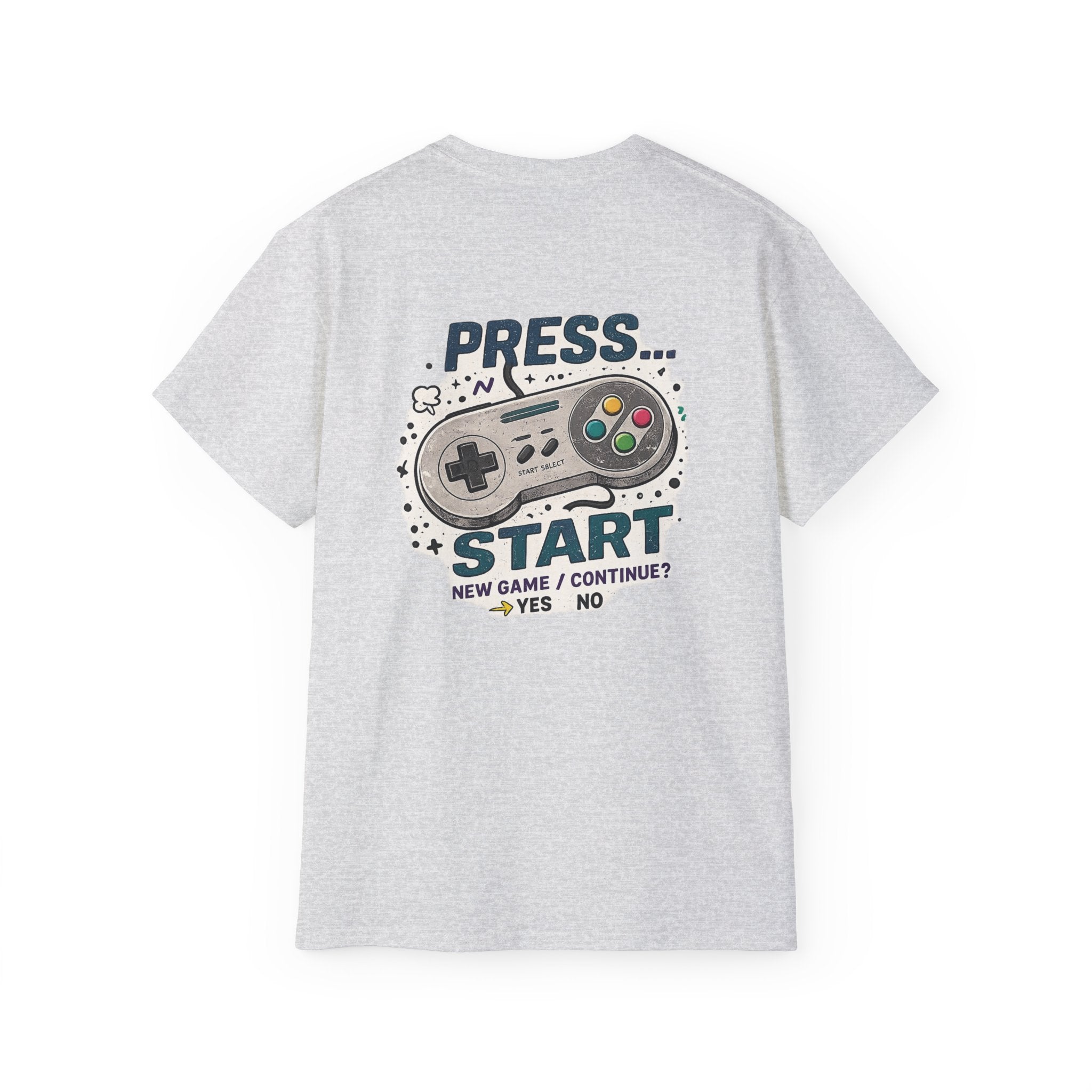 Press Start Tee — Retro Video Game Controller Graphic T-Shirt