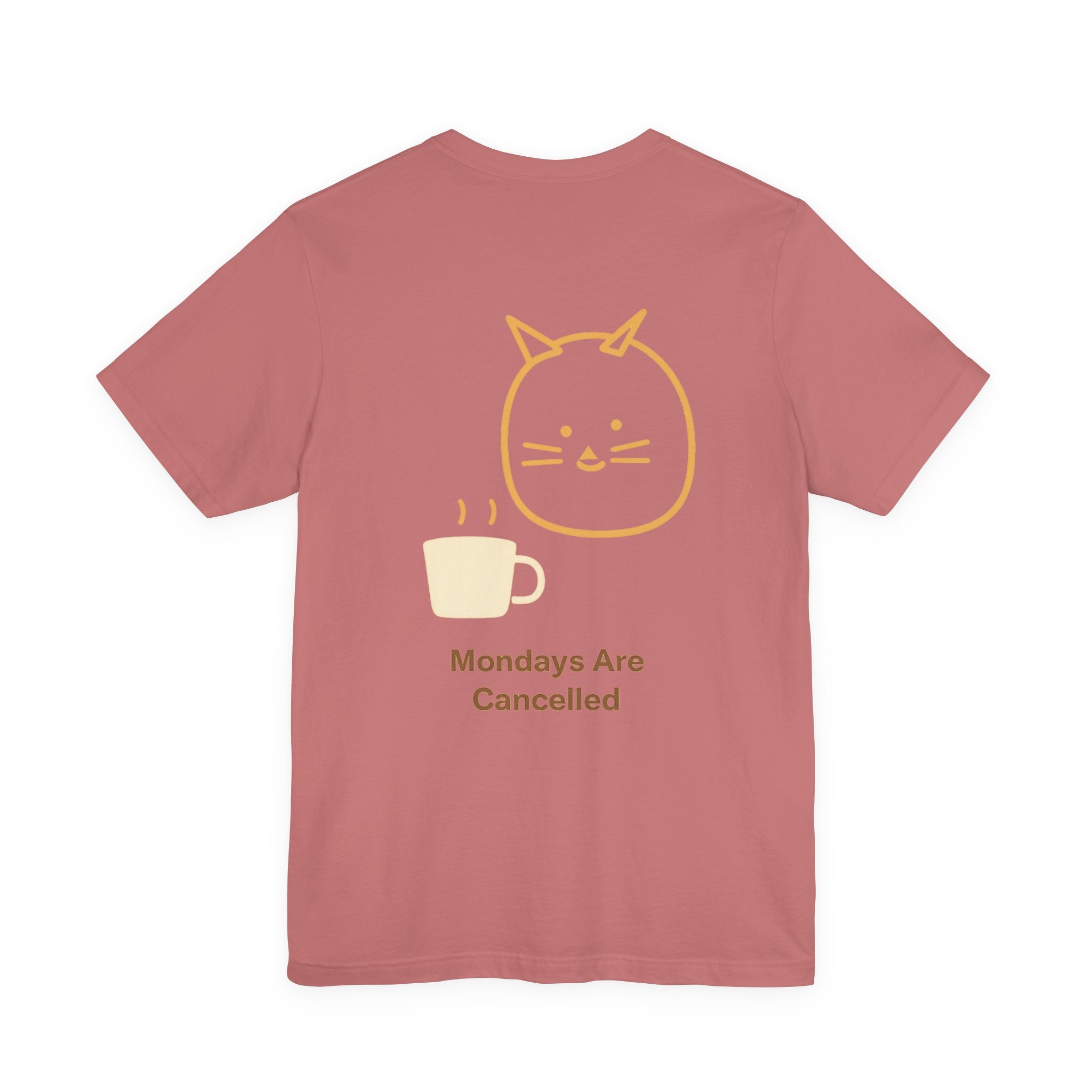 Mondays Are Cancelled Cat Tee — Cute Coffee Cat Graphic T-Shirt
