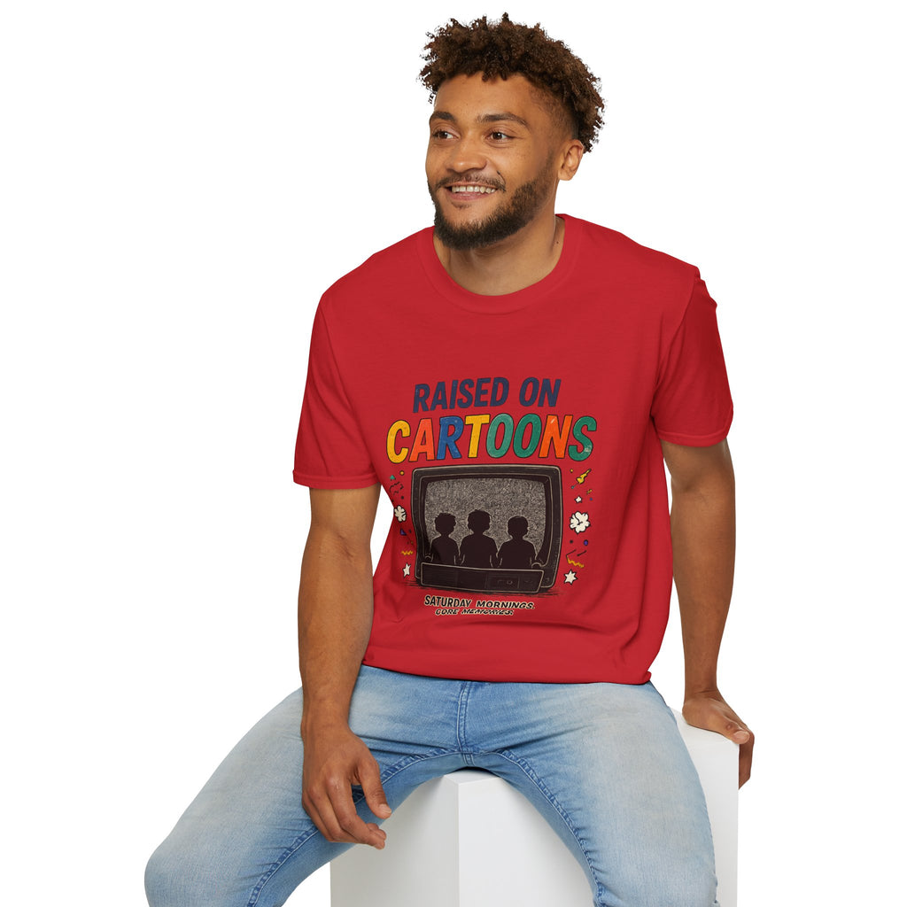 Raised on Cartoons T-Shirt — Retro TV Kids Saturday Morning Nostalgia Tee