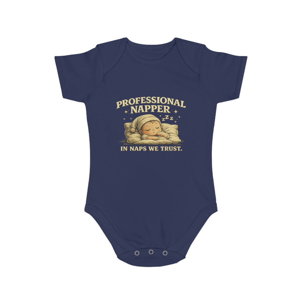 Baby Bodysuit — “Professional Napper” Cute Sleeping Baby Onesie, Newborn Gift