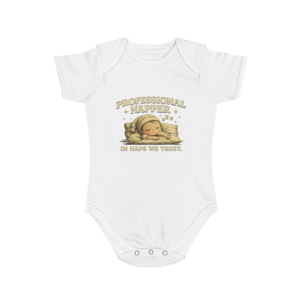 Baby Bodysuit — “Professional Napper” Cute Sleeping Baby Onesie, Newborn Gift