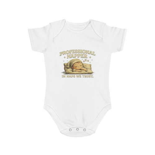 Baby Bodysuit — “Professional Napper” Cute Sleeping Baby Onesie, Newborn Gift