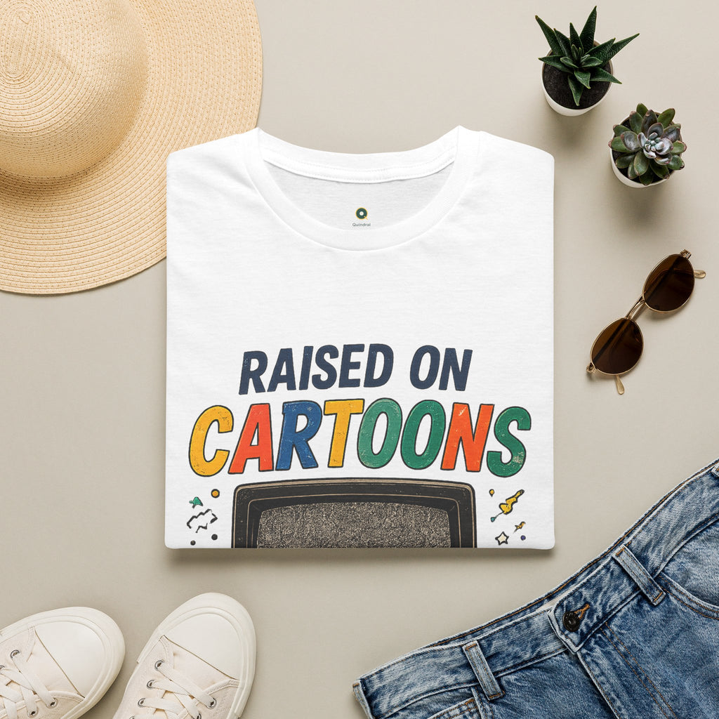 Raised on Cartoons T-Shirt — Retro TV Kids Saturday Morning Nostalgia Tee